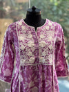 Purple Embroidered Yolk Tunic