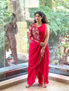 Red Embroidered Drape Set