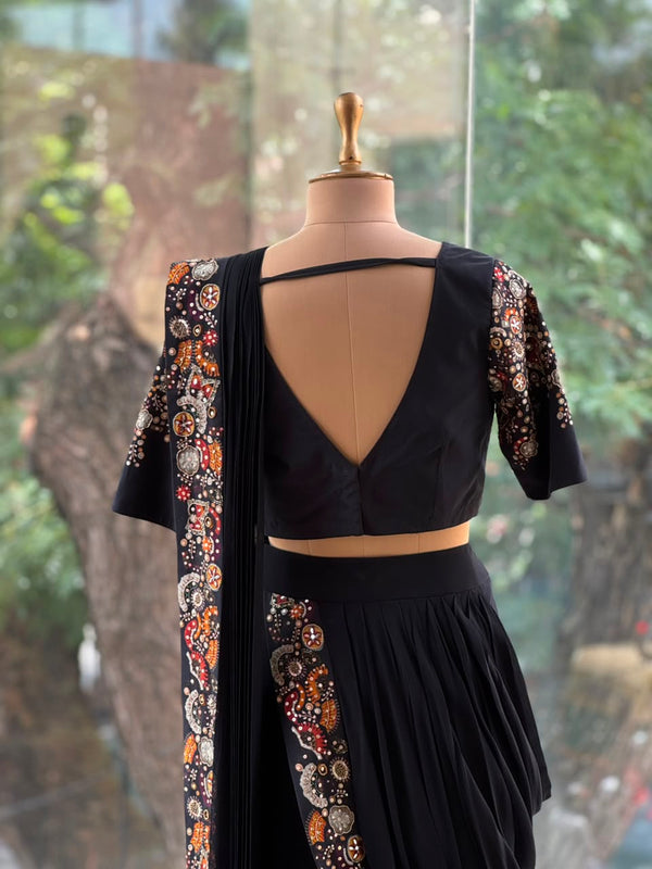 Black Intricate Drape Saree