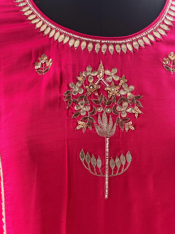 Pink Gota Work Dupatta Set