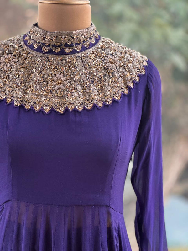 Purple Sharara Set