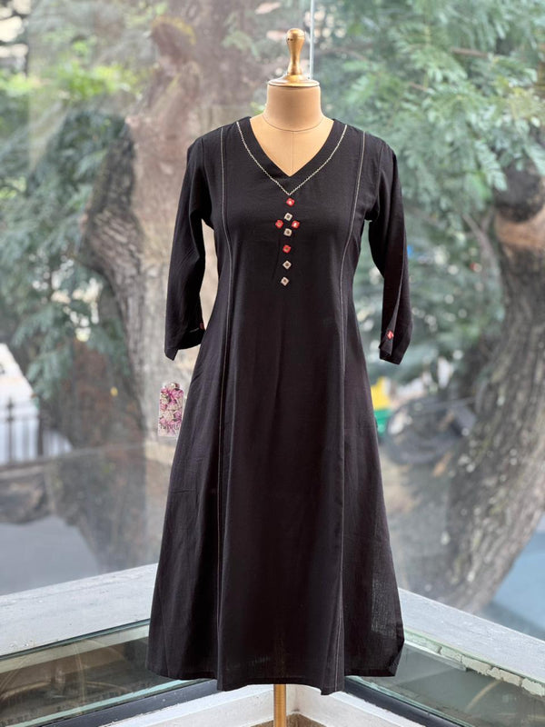 Black Printed Dupatta Set