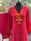 Red Lace V Neck Co Ord