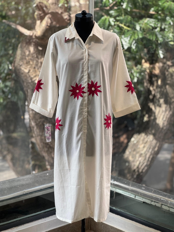 Cream Patch Work Tunic
