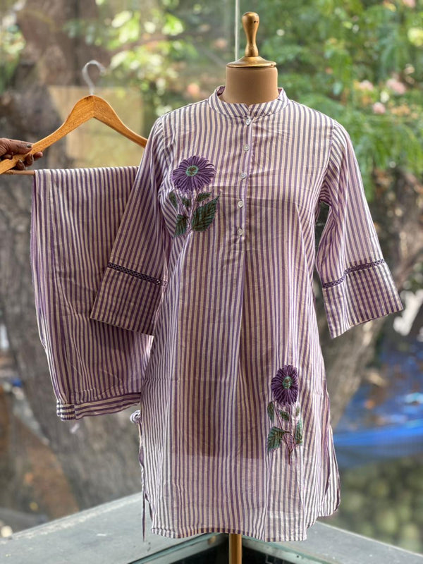 Purple Stipes Co Ord