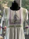 White Yolk Neck A-Line Suit Set
