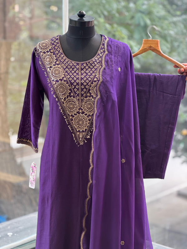 Purple Handwork Suit