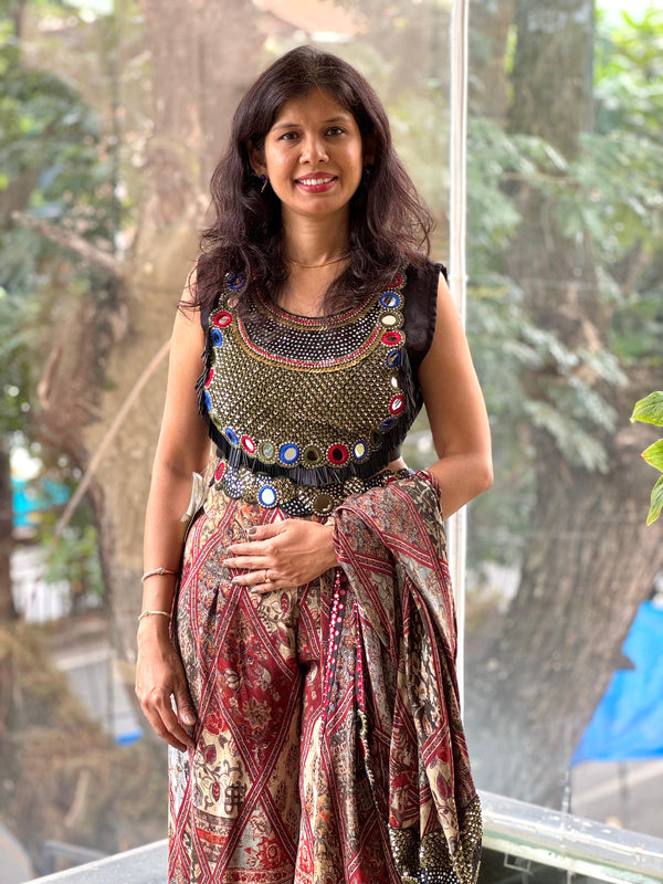 kalamkari Designer Made Jacket Set.