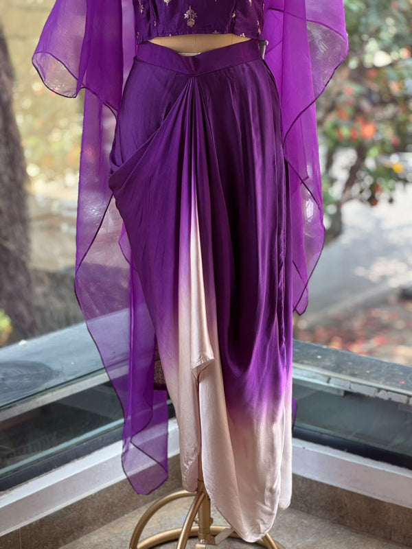 Purple Shaded Skirt Set