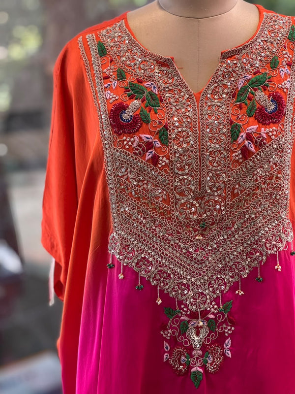 Orange Shaded Skirt Set