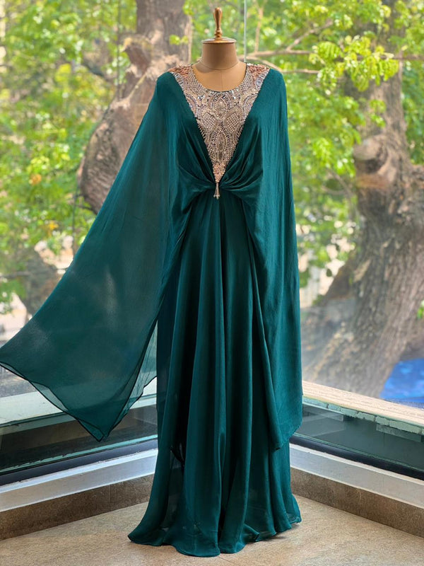 Green Kaftan Gown