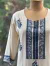 White Hand Block Printed Kurta Set
