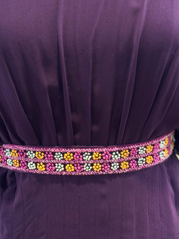 Purple Intricate Work Gown