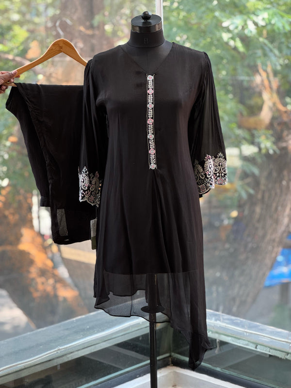 Black High Low Co Ordz XXL