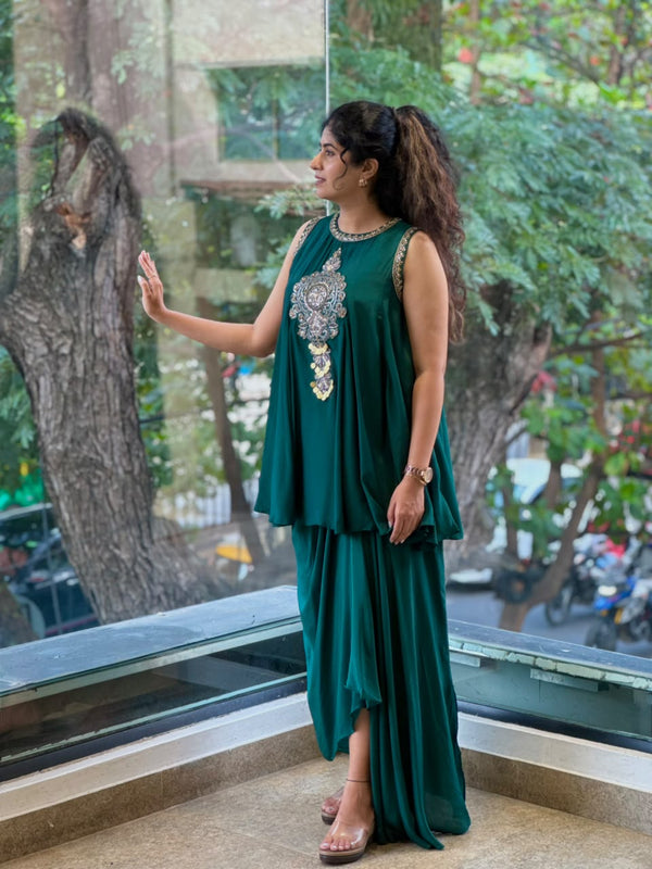 Green Skirt Set