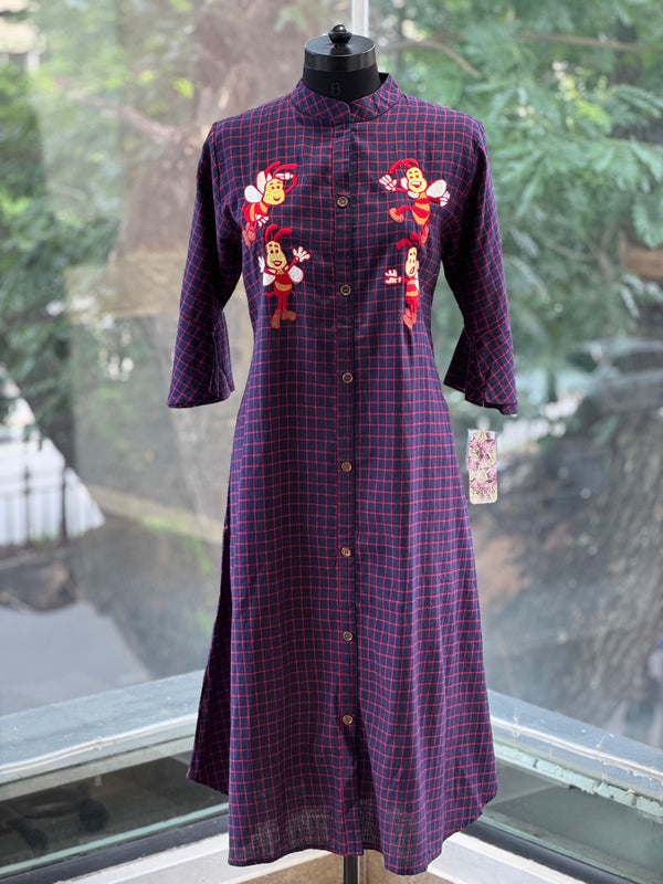 Purple Embroidered Tunic