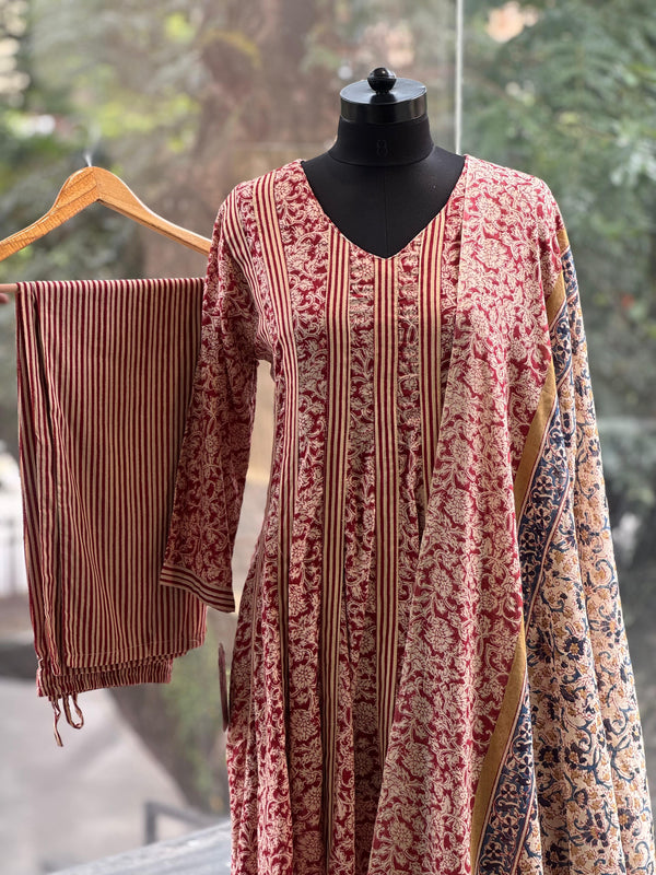 Maroon Dupatta Set