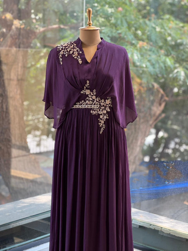 Purple Kaftan Style Gown