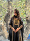 Black Tissue Panel Dupatta Set