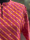 Pink Leheriya Dupatta Set