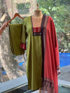 Green Printed Dupatta Set