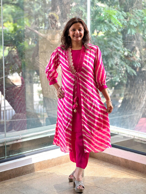Pink Leheriya Co Ord