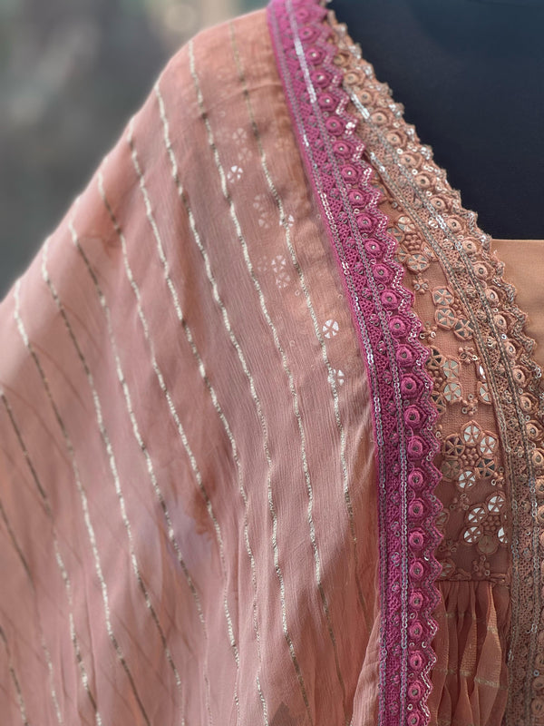 Peach Shaded Lehenga Set