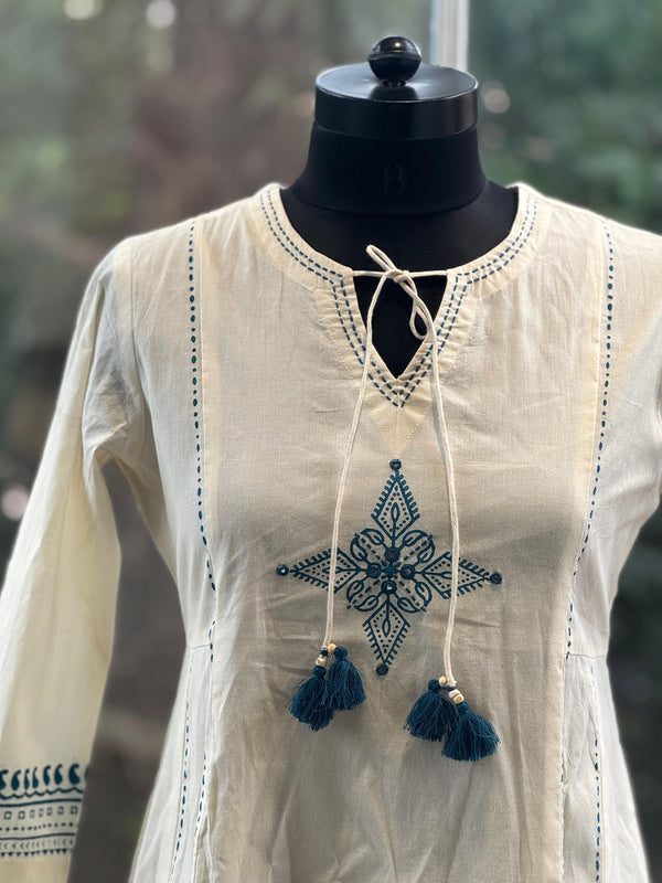 Blue Mangalgiri Dupatta Set