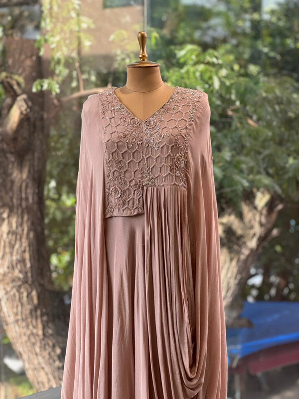 Light Pink Kaftan Style Gown