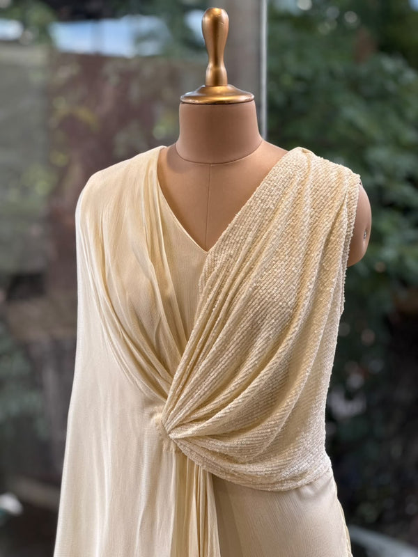 Cream Shimmer Gown