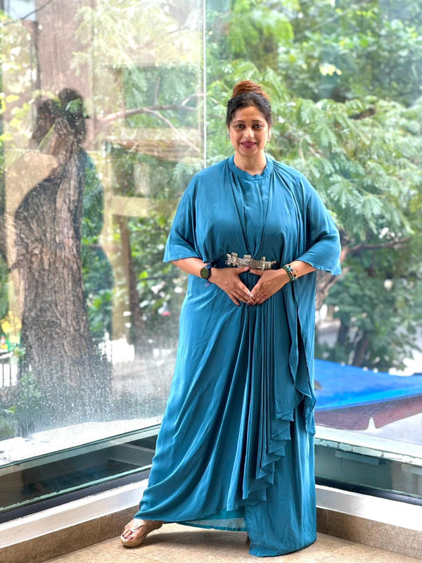 Blue Kaftan Style Gown