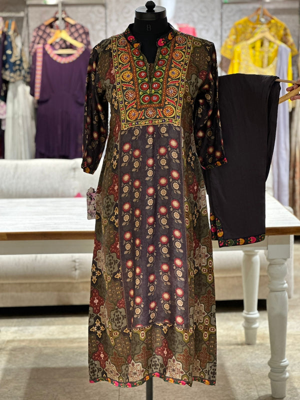 Dark Wine Digital Print Co Ord
