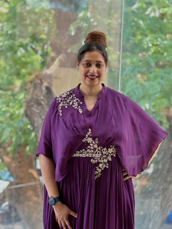 Purple Kaftan Style Gown
