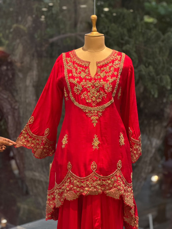 Red Skirt Set