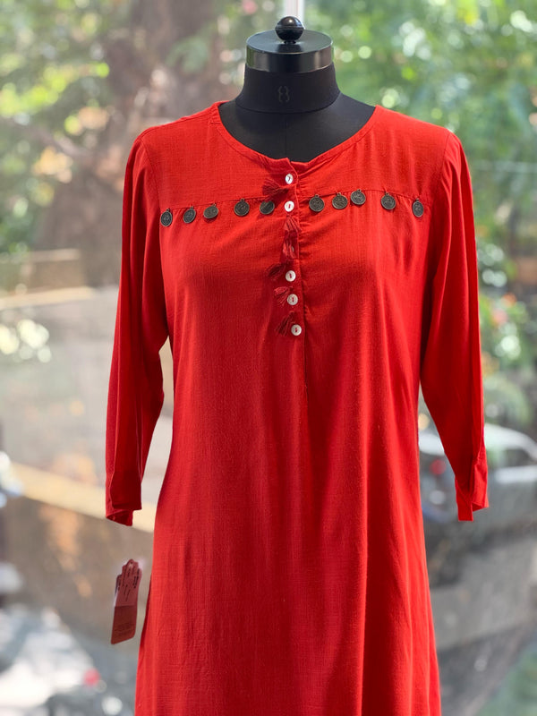 OrangeAsymmetrical Tunic