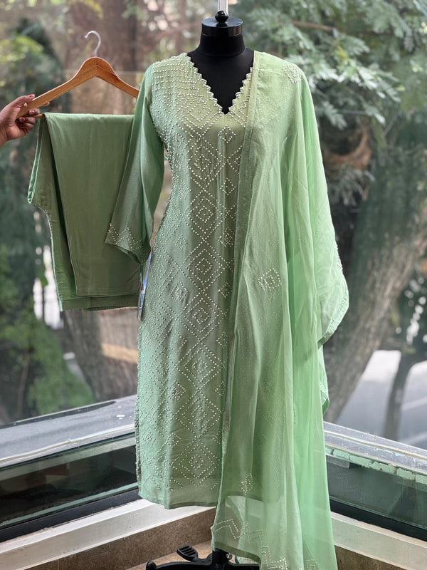 Pista Green Knot Work Suit