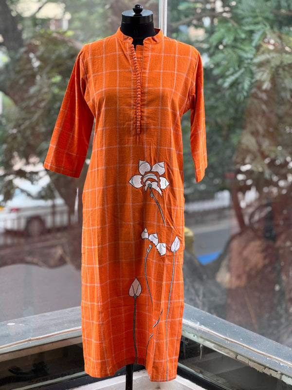 Orange Embroidered Tunic