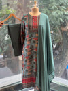 Sea Green Printed Dupatta Set