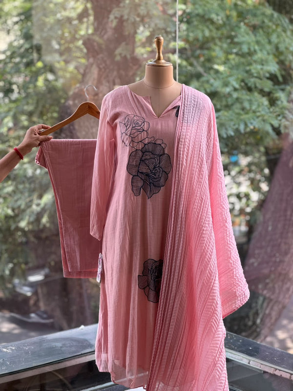 Pink Crush Dupatta Set