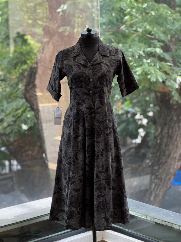 Black Floral A-Line Tunic