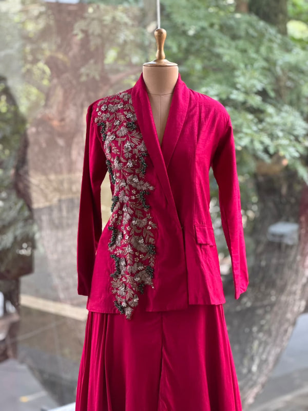 Reddish Pink Blazer Set
