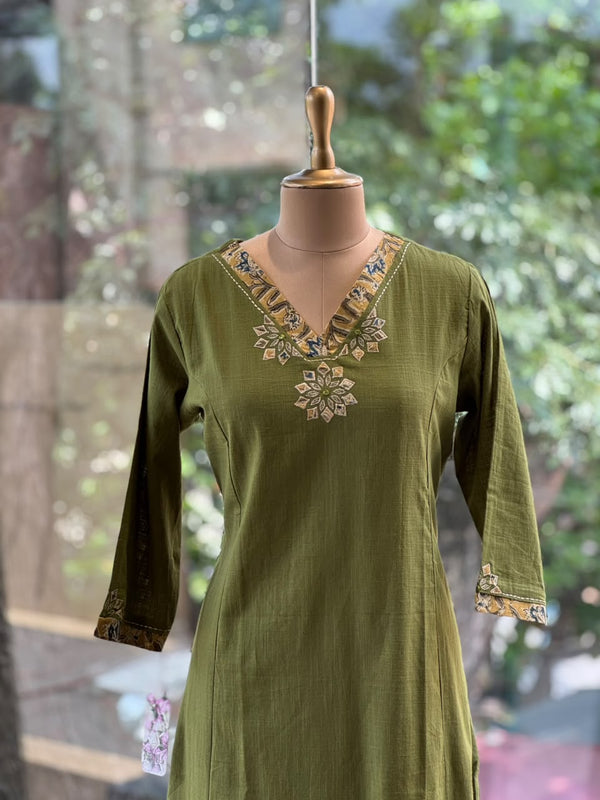 Green V Neck Tunic