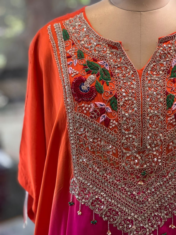 Orange Shaded Skirt Set