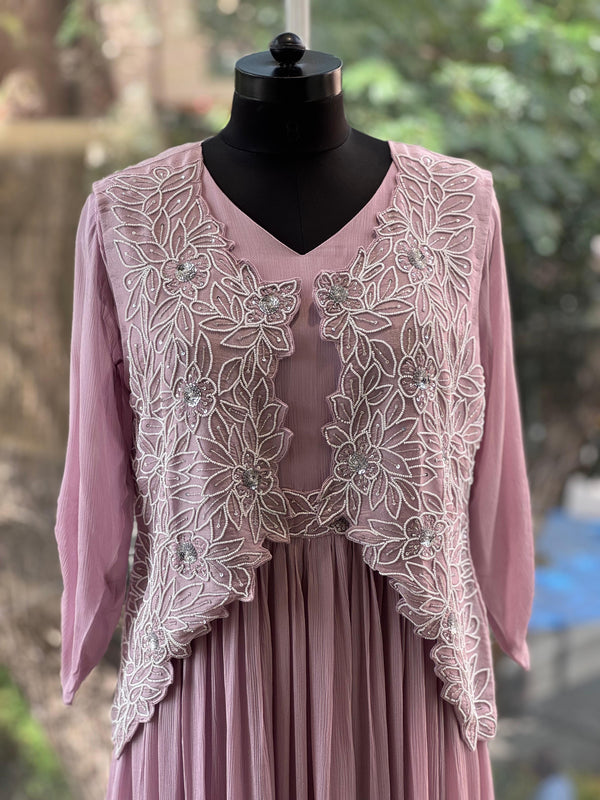 Mauve Jacket style gown