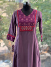 Purple Ikkat Yolk Tunic