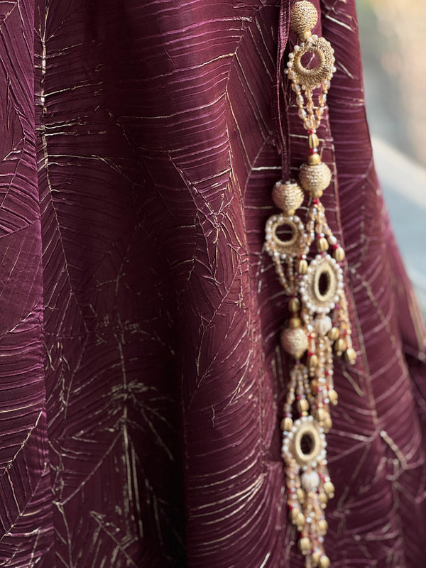 Wine Lehenga Set