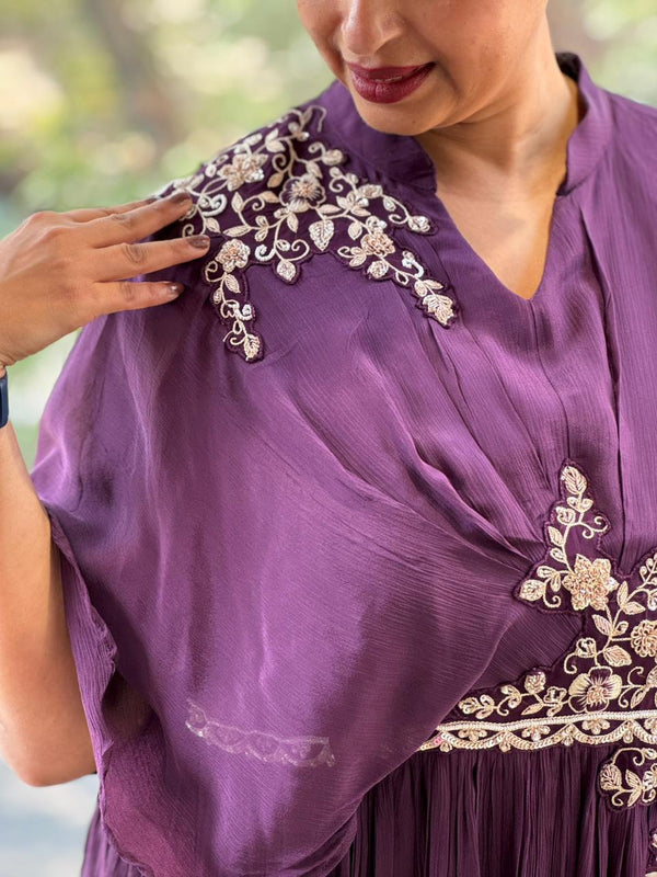 Purple Kaftan Style Gown
