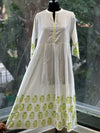 White Block Print Dupatta Set