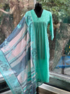 Sea Green Mul Dupatta Set