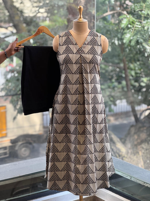 Cream/Black Printed Co Ord